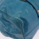 Miu Miu Hand Bag Leather 2way Blue Silver Auth 167732M-18