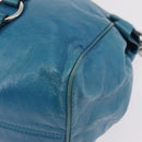 Miu Miu Hand Bag Leather 2way Blue Silver Auth 167732M-19