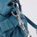 Miu Miu Hand Bag Leather 2way Blue Silver Auth 167732M-20