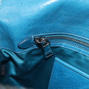 Miu Miu Hand Bag Leather 2way Blue Silver Auth 167732M-26
