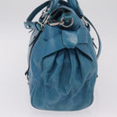 Miu Miu Hand Bag Leather 2way Blue Silver Auth 167732M-3