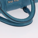 Miu Miu Hand Bag Leather 2way Blue Silver Auth 167732M-7