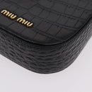 Miu Miu Phone Shoulder Bag Leather Black Gold Auth 167733A-18