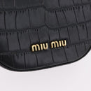 Miu Miu Phone Shoulder Bag Leather Black Gold Auth 167733A-19