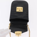 Miu Miu Phone Shoulder Bag Leather Black Gold Auth 167733A-8