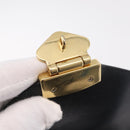 Miu Miu Phone Shoulder Bag Leather Black Gold Auth 167733A-21