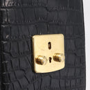 Miu Miu Phone Shoulder Bag Leather Black Gold Auth 167733A-9