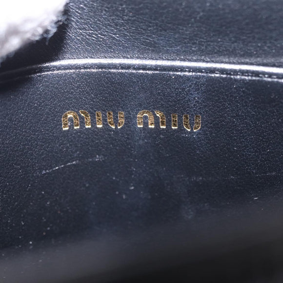 Miu Miu Phone Shoulder Bag Leather Black Gold Auth 167733A