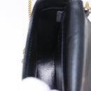 Miu Miu Phone Shoulder Bag Leather Black Gold Auth 167733A-23
