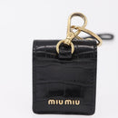 Miu Miu Phone Shoulder Bag Leather Black Gold Auth 167733A-26