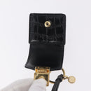 Miu Miu Phone Shoulder Bag Leather Black Gold Auth 167733A-27