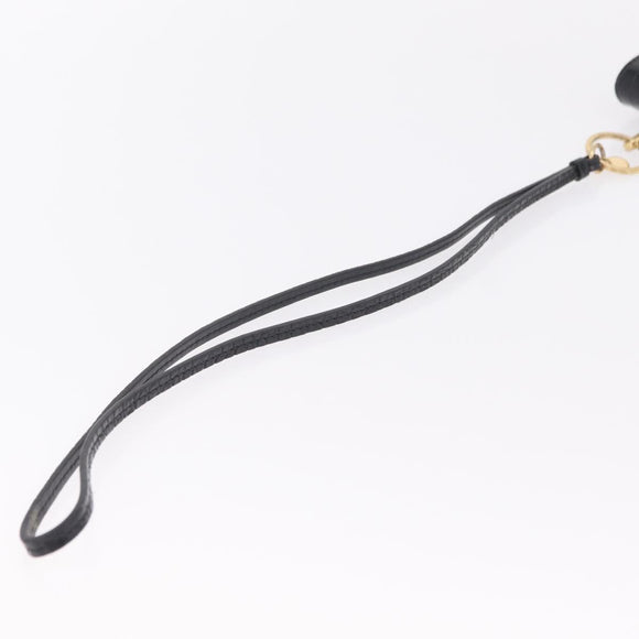 Miu Miu Phone Shoulder Bag Leather Black Gold Auth 167733A