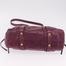 Miu Miu Hand Bag Leather 2way Purple Gold Auth 167734M-5