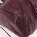 Miu Miu Hand Bag Leather 2way Purple Gold Auth 167734M-16