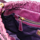 Miu Miu Hand Bag Leather 2way Purple Gold Auth 167734M-24