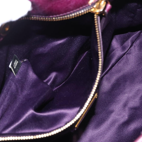 Miu Miu Hand Bag Leather 2way Purple Gold Auth 167734M