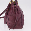 Miu Miu Hand Bag Leather 2way Purple Gold Auth 167734M-3