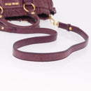 Miu Miu Hand Bag Leather 2way Purple Gold Auth 167734M-8