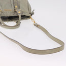 Miu Miu Hand Bag Leather 2way Gray Gold Auth 167735M-10