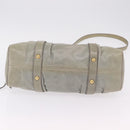 Miu Miu Hand Bag Leather 2way Gray Gold Auth 167735M-14