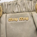 Miu Miu Hand Bag Leather 2way Gray Gold Auth 167735M-19