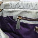 Miu Miu Hand Bag Leather 2way Gray Gold Auth 167735M-24