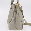 Miu Miu Hand Bag Leather 2way Gray Gold Auth 167735M-5