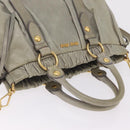Miu Miu Hand Bag Leather 2way Gray Gold Auth 167735M-6