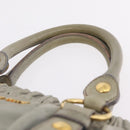 Miu Miu Hand Bag Leather 2way Gray Gold Auth 167735M-8