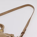 Miu Miu Hand Bag Leather 2way Beige Gold Auth 167736M-16