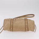 Miu Miu Hand Bag Leather 2way Beige Gold Auth 167736M-6