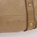 Miu Miu Hand Bag Leather 2way Beige Gold Auth 167736M-18
