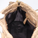 Miu Miu Hand Bag Leather 2way Beige Gold Auth 167736M-27