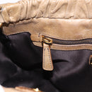 Miu Miu Hand Bag Leather 2way Beige Gold Auth 167736M-28