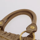 Miu Miu Hand Bag Leather 2way Beige Gold Auth 167736M-8