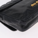 Miu Miu Shoulder Bag Leather Black Gold Auth 167737A-18