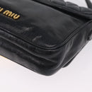 Miu Miu Shoulder Bag Leather Black Gold Auth 167737A-19