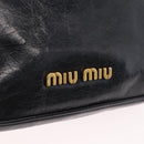 Miu Miu Shoulder Bag Leather Black Gold Auth 167737A-20