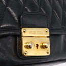 Miu Miu Shoulder Bag Leather Black Gold Auth 167737A-22