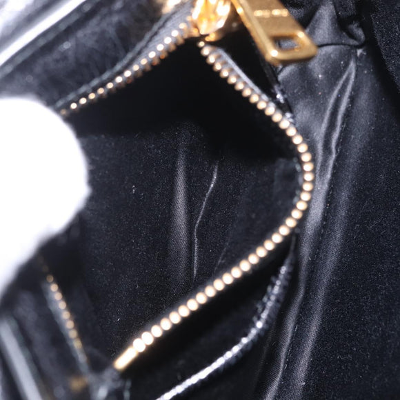 Miu Miu Shoulder Bag Leather Black Gold Auth 167737A