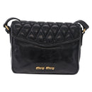 Miu Miu Shoulder Bag Leather Black Gold Auth 167737A-2
