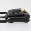 Miu Miu Shoulder Bag Leather Black Gold Auth 167737A-4