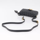 Miu Miu Shoulder Bag Leather Black Gold Auth 167737A-8