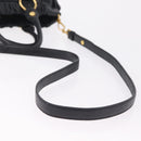 Miu Miu Hand Bag Leather 2way Black Gold Auth 167738SAM-9