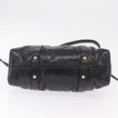 Miu Miu Hand Bag Leather 2way Black Gold Auth 167738SAM-6