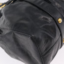 Miu Miu Hand Bag Leather 2way Black Gold Auth 167738SAM-17