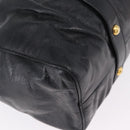 Miu Miu Hand Bag Leather 2way Black Gold Auth 167738SAM-19