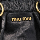 Miu Miu Hand Bag Leather 2way Black Gold Auth 167738SAM-23