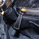 Miu Miu Hand Bag Leather 2way Black Gold Auth 167738SAM-27
