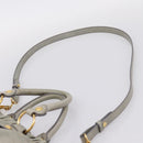 Miu Miu Hand Bag Leather 2way Gray Gold Auth 167739M-15